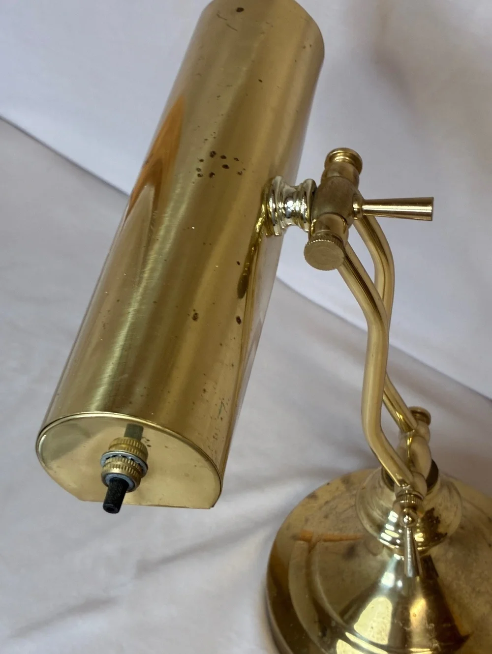 Vintage Brass Desk Lamp with Adjustable Arm and shade